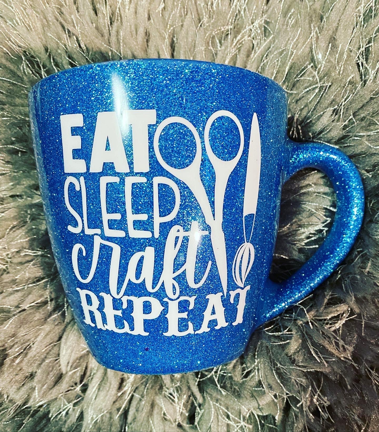 Blue Glitter Coffee mug –